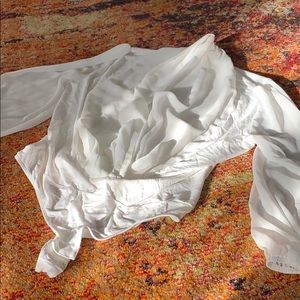 BRAND NEW Pure White Cowlneck Bodysuit